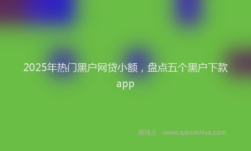 2025年热门黑户网贷小额，盘点五个黑户下款app