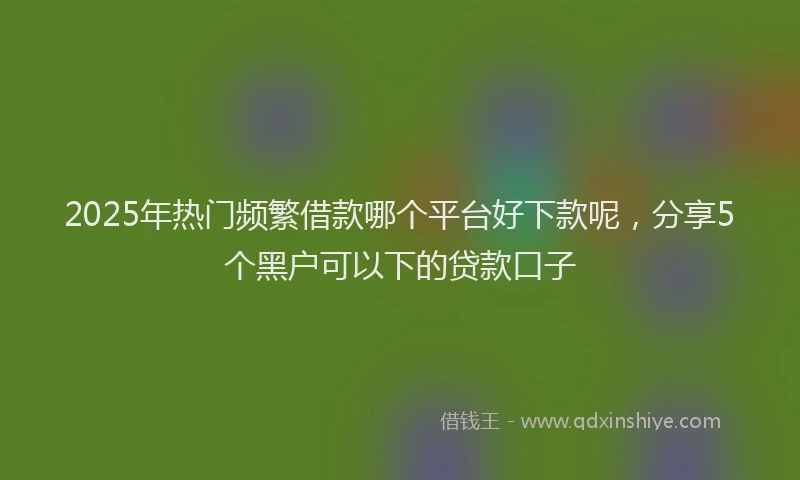 2025年热门频繁借款哪个平台好下款呢,分享5个黑户可以下的贷款口子