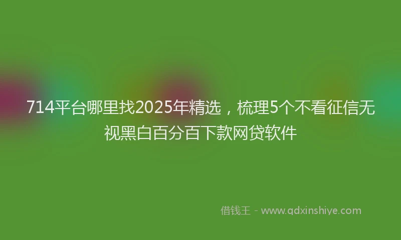 714平台哪里找2025年精选，梳理5个不看征信无视黑白百分百下款网贷软件