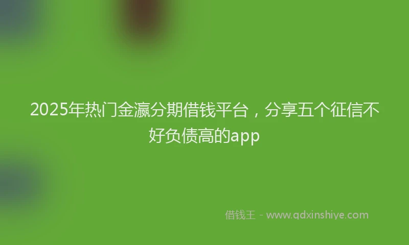 2025年热门金瀛分期借钱平台，分享五个征信不好负债高的app