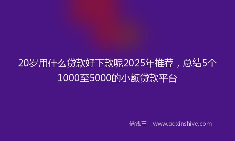 20岁用什么贷款好下款呢2025年推荐，总结5个1000至5000的小额贷款平台