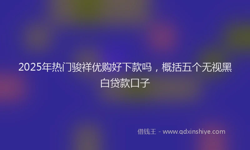 2025年热门骏祥优购好下款吗，概括五个无视黑白贷款口子