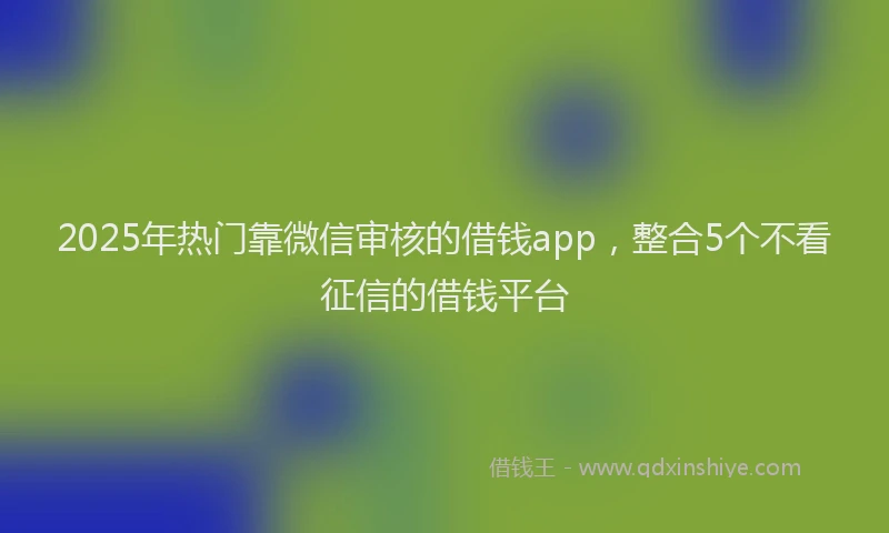 2025年热门靠微信审核的借钱app,整合5个不看征信的借钱平台