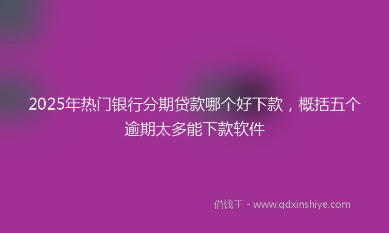 2025年热门银行分期贷款哪个好下款，概括五个逾期太多能下款软件