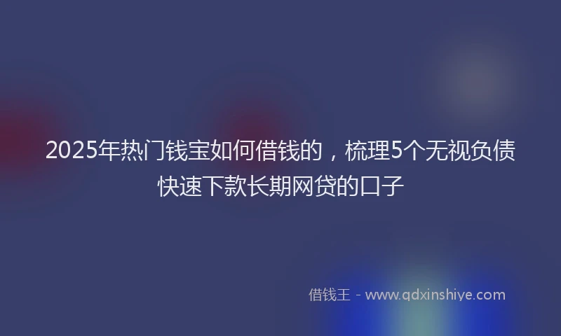 2025年热门钱宝如何借钱的，梳理5个无视负债快速下款长期网贷的口子