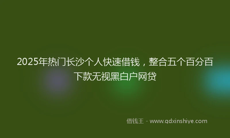 2025年热门长沙个人快速借钱，整合五个百分百下款无视黑白户网贷