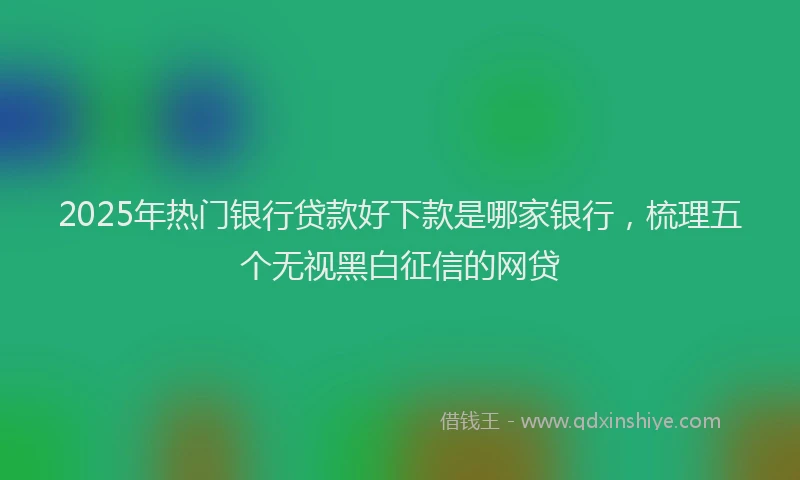 2025年热门银行贷款好下款是哪家银行,梳理五个无视黑白征信的网贷