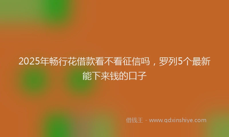 2025年畅行花借款看不看征信吗，罗列5个最新能下来钱的口子