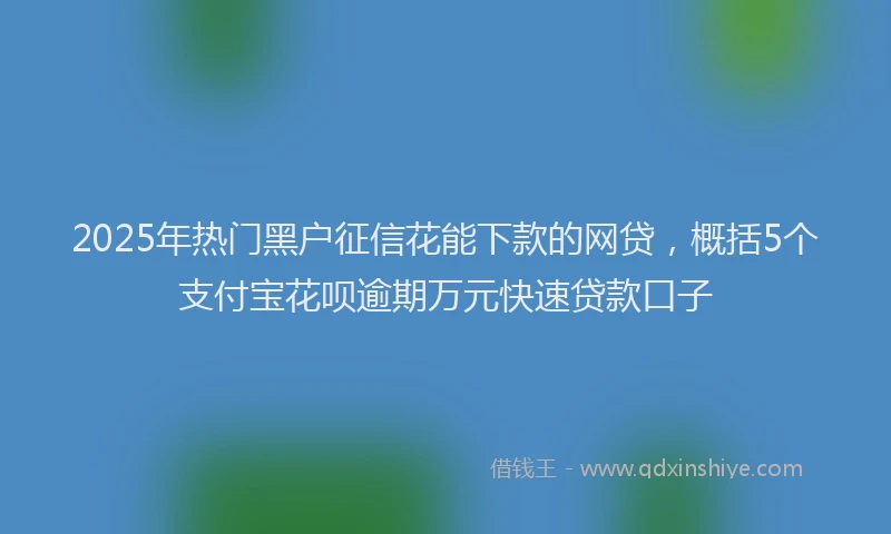 2025年热门黑户征信花能下款的网贷，概括5个支付宝花呗逾期万元快速贷款口子