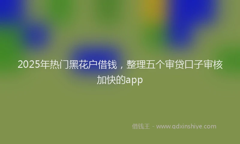 2025年热门黑花户借钱，整理五个审贷口子审核加快的app