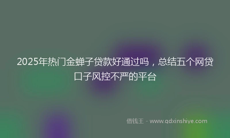 2025年热门金蝉子贷款好通过吗，总结五个网贷口子风控不严的平台