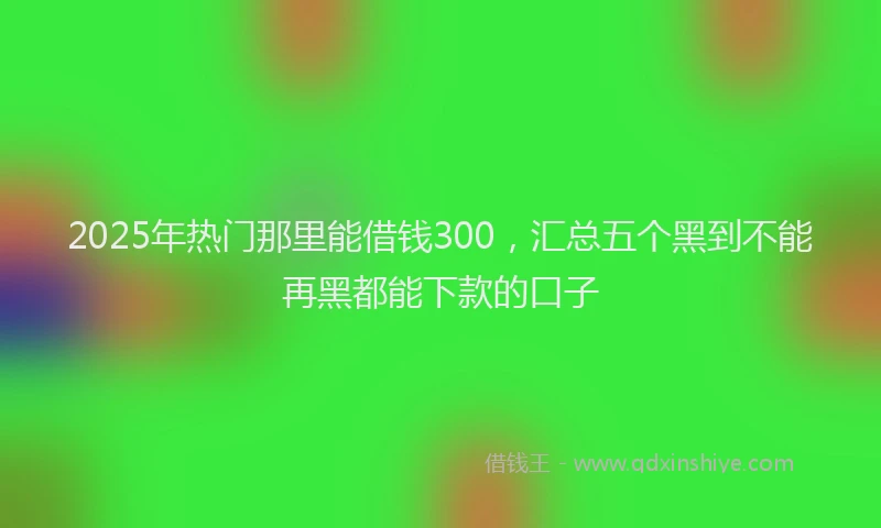 2025年热门那里能借钱300,汇总五个黑到不能再黑都能下款的口子