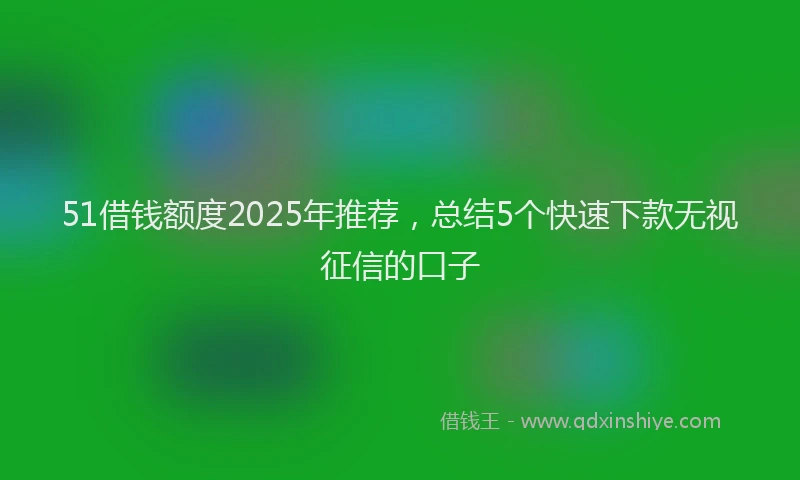 51借钱额度2025年推荐，总结5个快速下款无视征信的口子