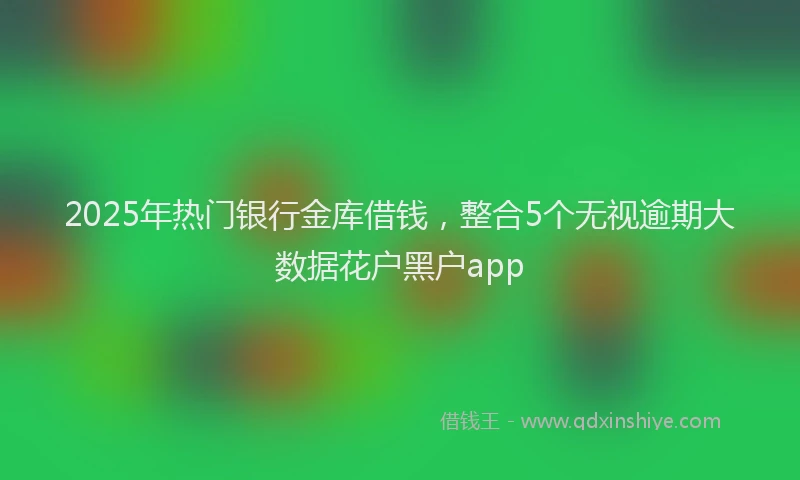 2025年热门银行金库借钱,整合5个无视逾期大数据花户黑户app