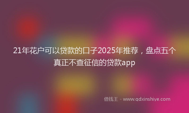 21年花户可以贷款的口子2025年推荐，盘点五个真正不查征信的贷款app
