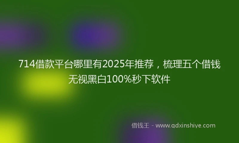 714借款平台哪里有2025年推荐，梳理五个借钱无视黑白100%秒下软件