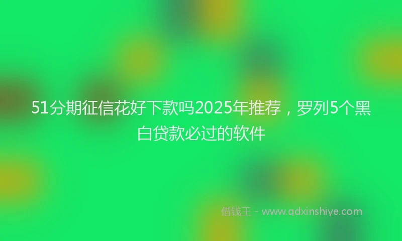 51分期征信花好下款吗2025年推荐，罗列5个黑白贷款必过的软件