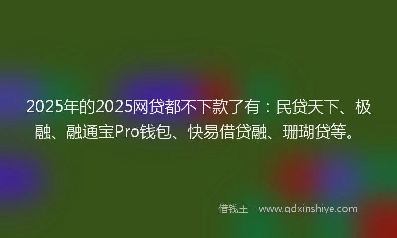 2025年的2025网贷都不下款了有：民贷天下、极融、融通宝Pro钱包、快易借贷融、珊瑚贷等。