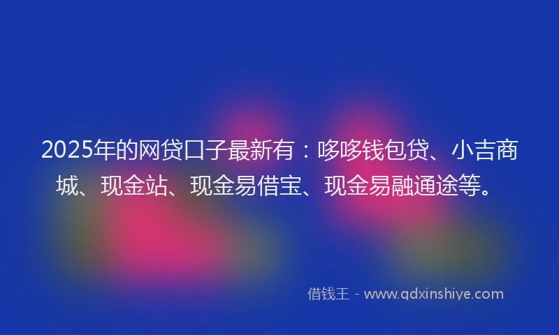 2025年的网贷口子最新有：哆哆钱包贷、小吉商城、现金站、现金易借宝、现金易融通途等。