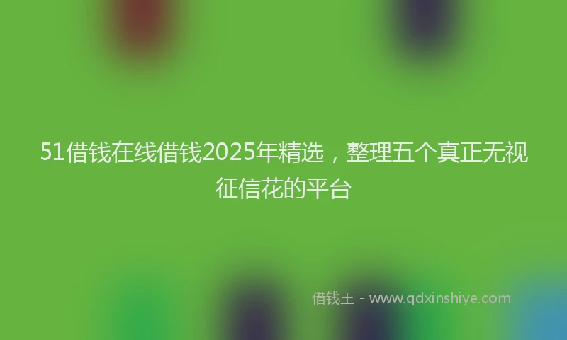 51借钱在线借钱2025年精选，整理五个真正无视征信花的平台