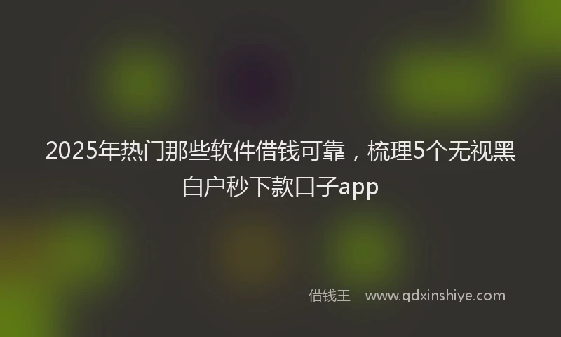 2025年热门那些软件借钱可靠，梳理5个无视黑白户秒下款口子app