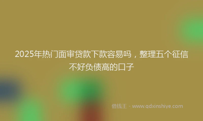 2025年热门面审贷款下款容易吗,整理五个征信不好负债高的口子