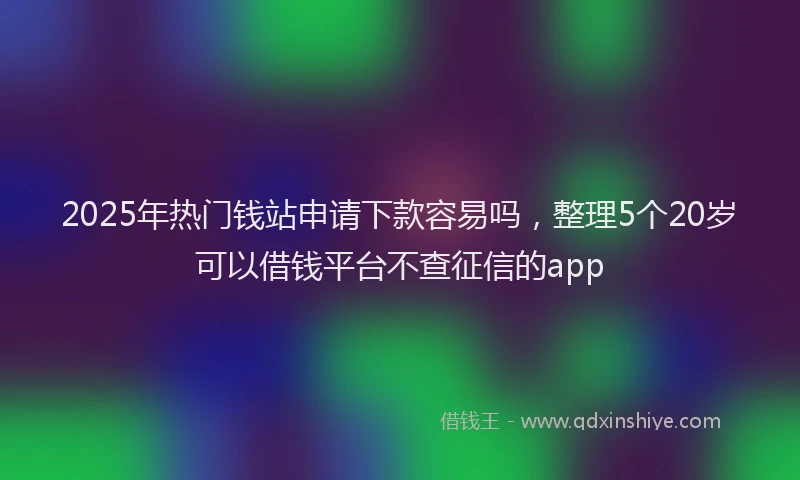2025年热门钱站申请下款容易吗，整理5个20岁可以借钱平台不查征信的app