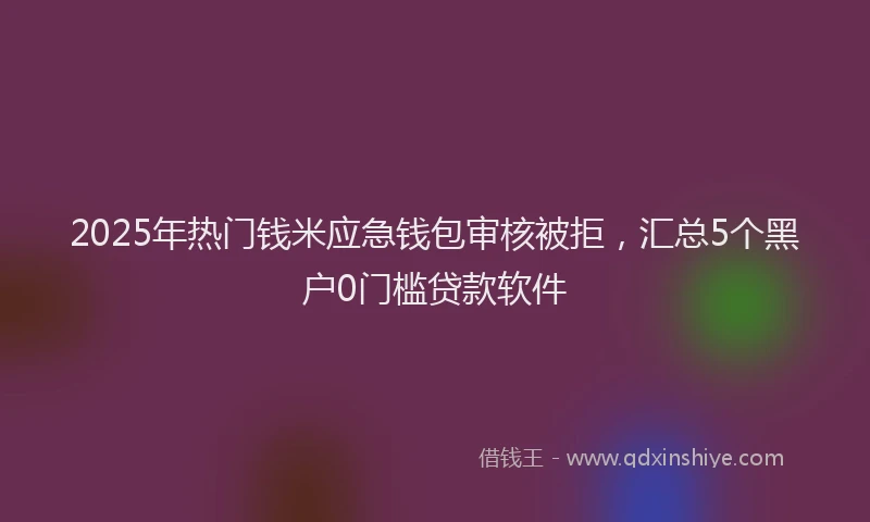 2025年热门钱米应急钱包审核被拒，汇总5个黑户0门槛贷款软件