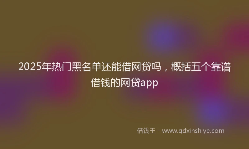 2025年热门黑名单还能借网贷吗，概括五个靠谱借钱的网贷app