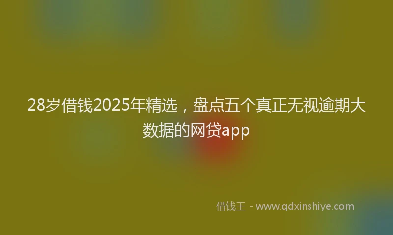 28岁借钱2025年精选，盘点五个真正无视逾期大数据的网贷app