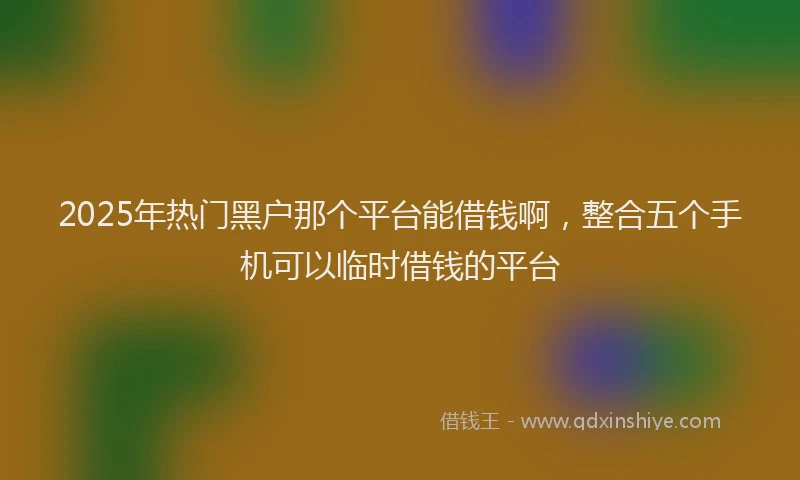 2025年热门黑户那个平台能借钱啊，整合五个手机可以临时借钱的平台