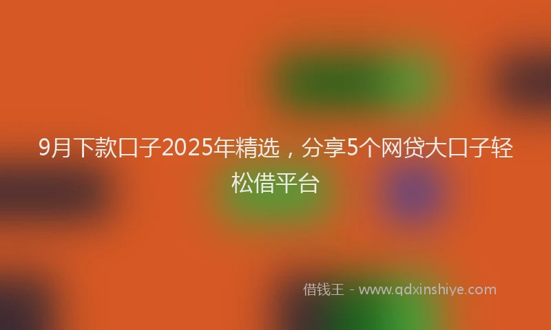 9月下款口子2025年精选，分享5个网贷大口子轻松借平台
