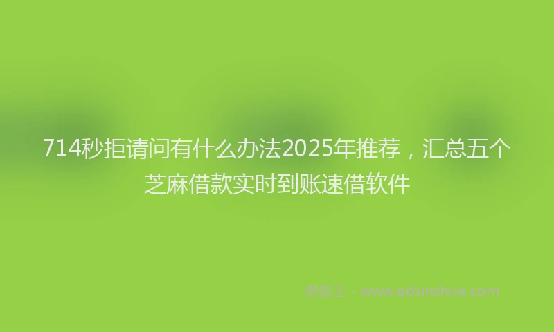 714秒拒请问有什么办法2025年推荐，汇总五个芝麻借款实时到账速借软件