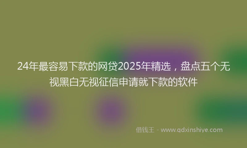 24年最容易下款的网贷2025年精选，盘点五个无视黑白无视征信申请就下款的软件
