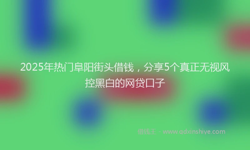 2025年热门阜阳街头借钱，分享5个真正无视风控黑白的网贷口子
