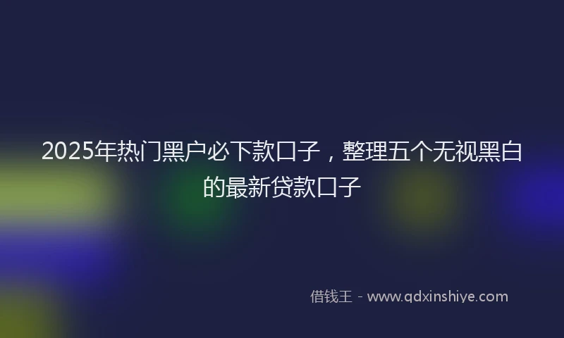 2025年热门黑户必下款口子，整理五个无视黑白的最新贷款口子