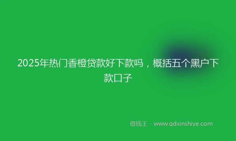 2025年热门香橙贷款好下款吗,概括五个黑户下款口子