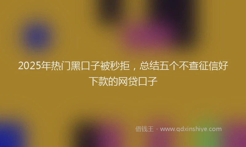 2025年热门黑口子被秒拒，总结五个不查征信好下款的网贷口子