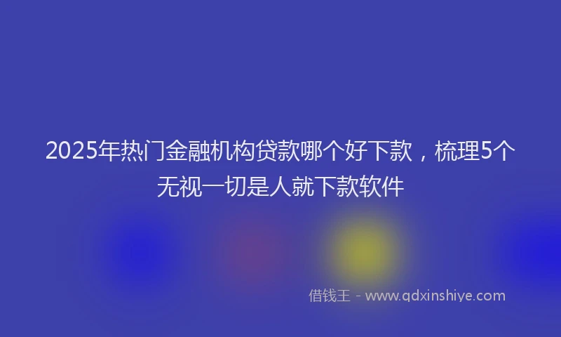 2025年热门金融机构贷款哪个好下款，梳理5个无视一切是人就下款软件