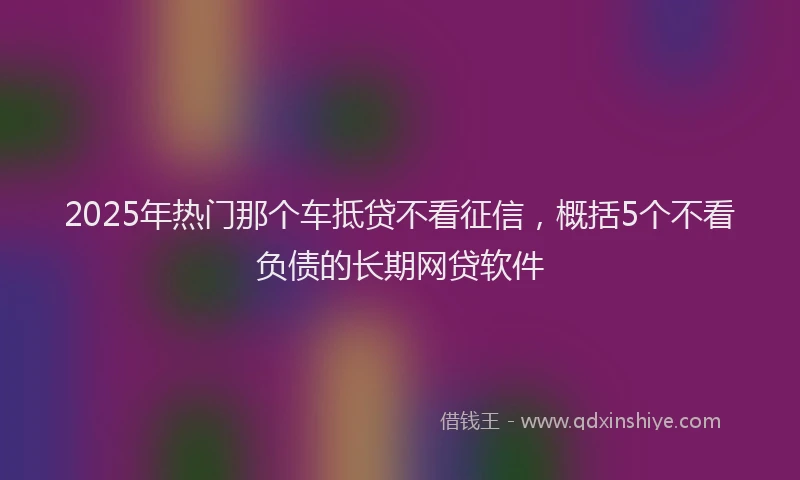 2025年热门那个车抵贷不看征信，概括5个不看负债的长期网贷软件