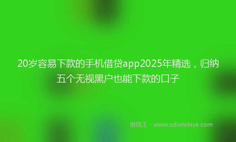 20岁容易下款的手机借贷app2025年精选，归纳五个无视黑户也能下款的口子
