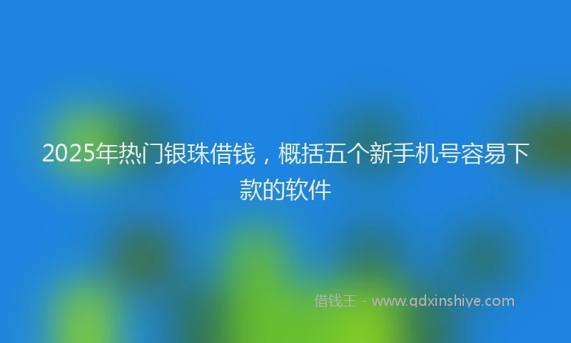 2025年热门银珠借钱，概括五个新手机号容易下款的软件