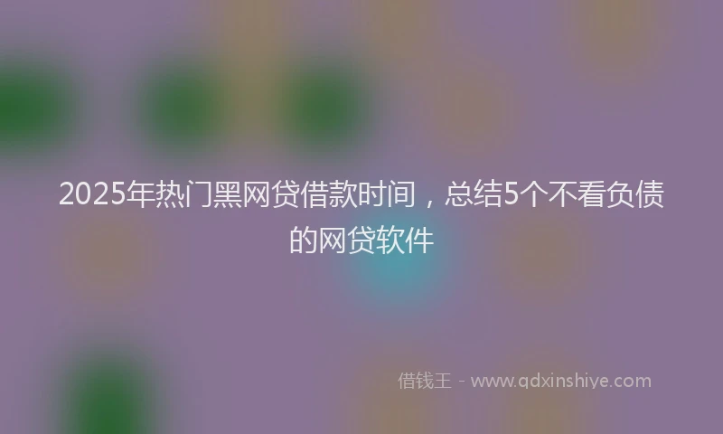 2025年热门黑网贷借款时间，总结5个不看负债的网贷软件