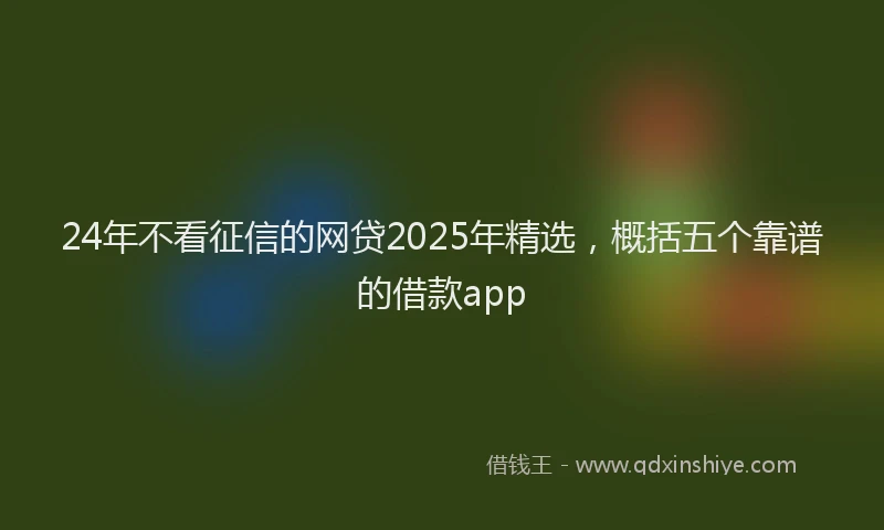 24年不看征信的网贷2025年精选，概括五个靠谱的借款app