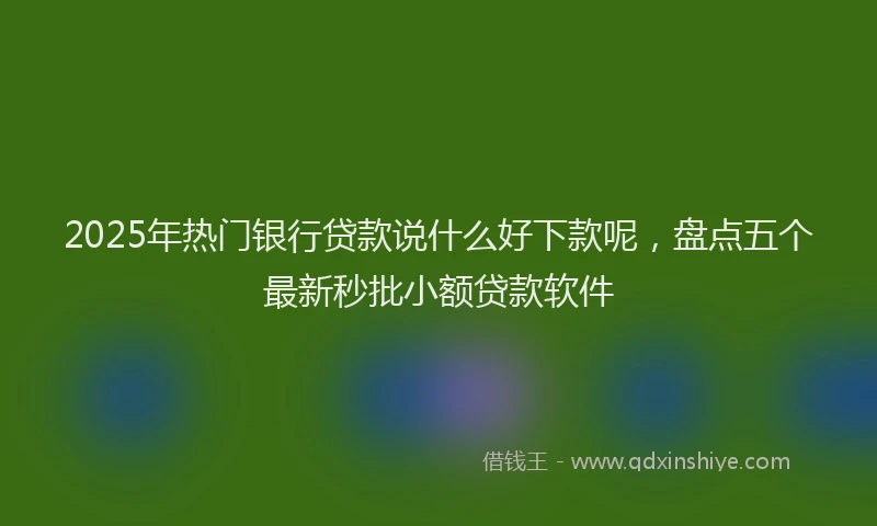 2025年热门银行贷款说什么好下款呢，盘点五个最新秒批小额贷款软件