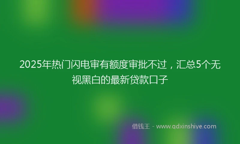 2025年热门闪电审有额度审批不过，汇总5个无视黑白的最新贷款口子