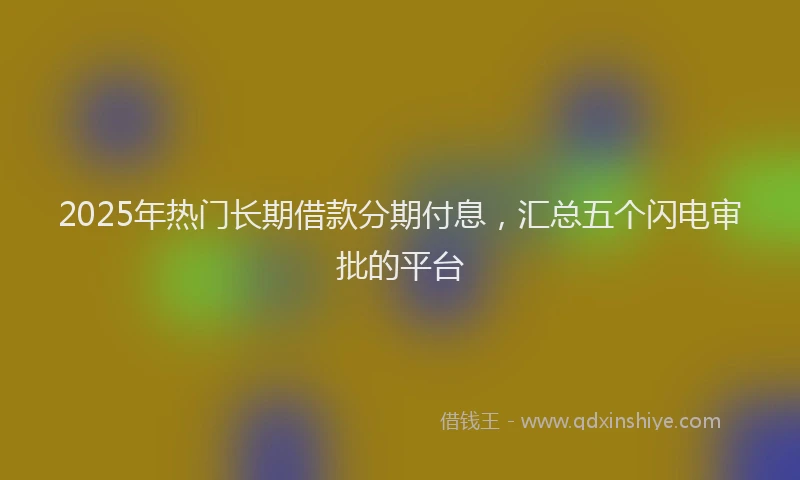 2025年热门长期借款分期付息,汇总五个闪电审批的平台