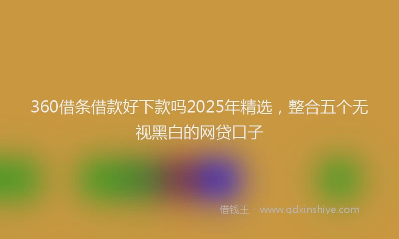 360借条借款好下款吗2025年精选,整合五个无视黑白的网贷口子
