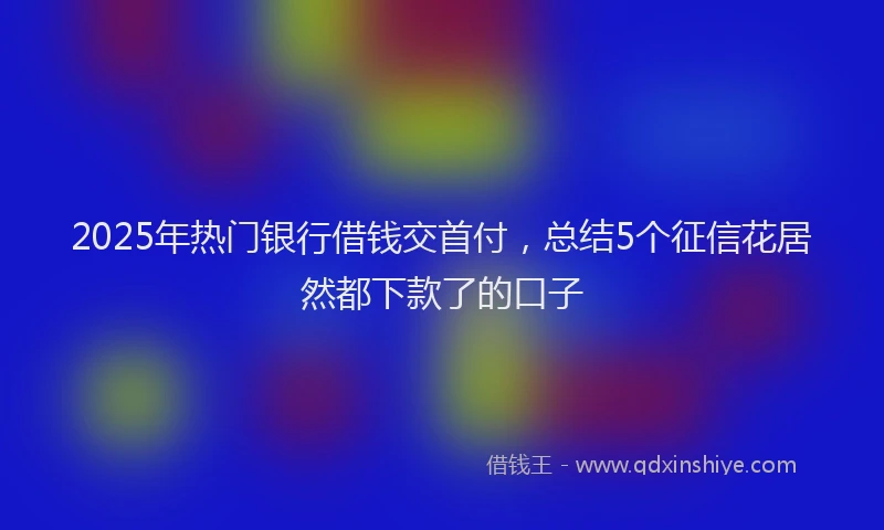 2025年热门银行借钱交首付，总结5个征信花居然都下款了的口子