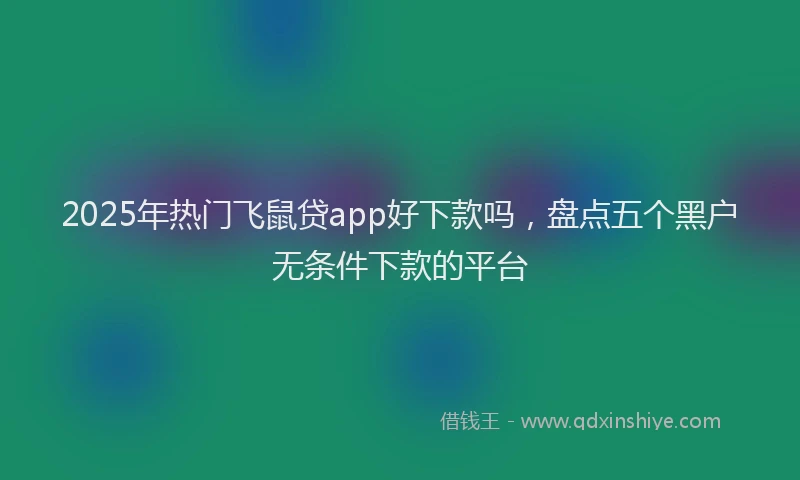 2025年热门飞鼠贷app好下款吗，盘点五个黑户无条件下款的平台
